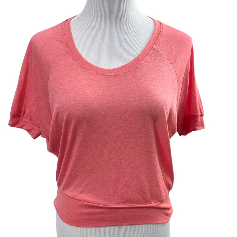 Coral Pink Short Sleeved Blouse Top